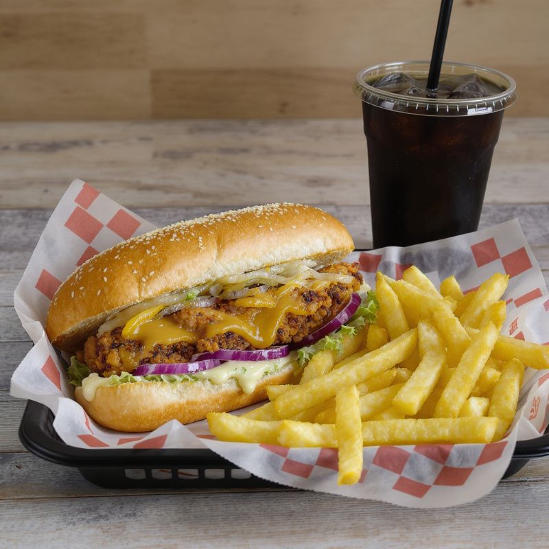 Chicken Sandwish, FF, Drinks